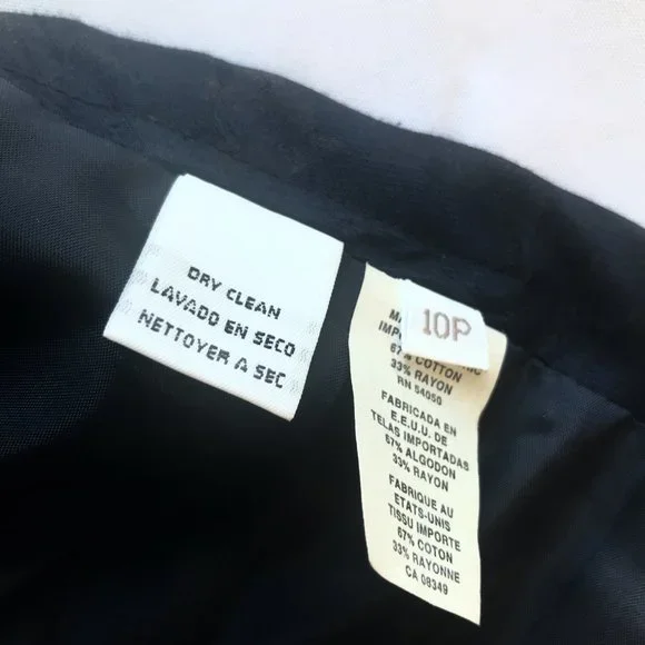 Dior 10P Metallic Floral Formal Skirt Suit Navy Petite - Picture 13 of 15